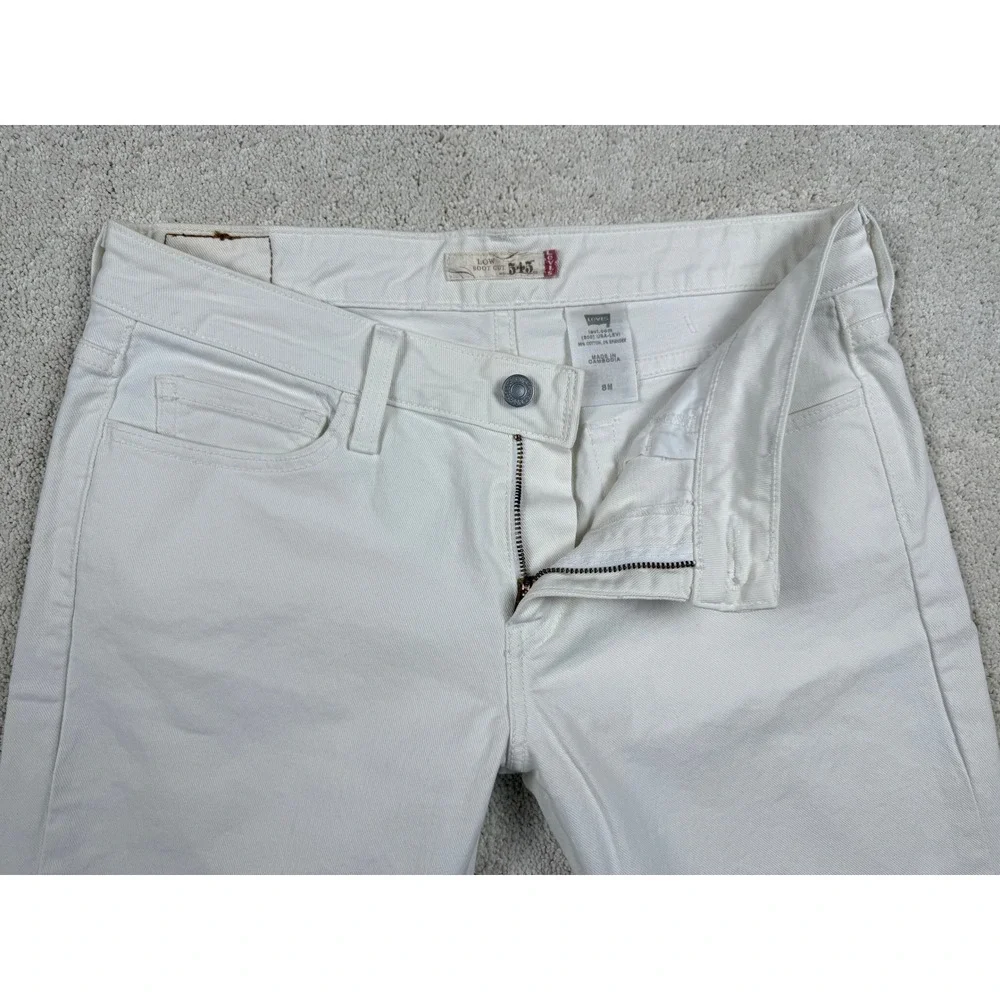 LEVI'S Women's 545 Low Rise Boot Cut White Denim Jeans Sz 8M (30x28) #1439
